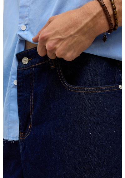 Vamos Oversize Bermuda Denim Şort 40-285 Koyu Mavi