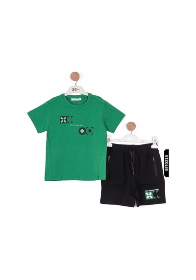Nk Kids Xo Kids Erkek Çarpı Şort 4-8 Yaş 66510 Siyah - Yeşil