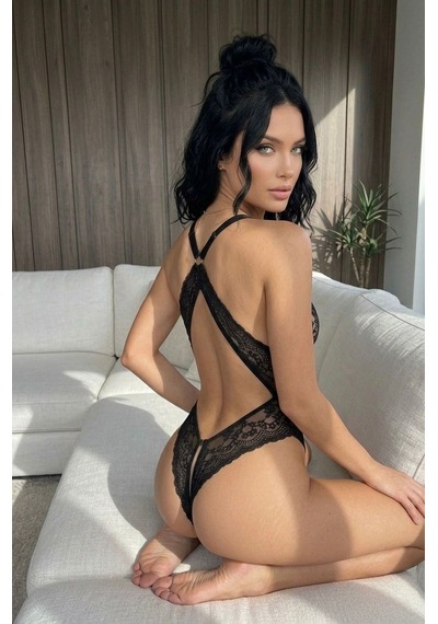 Hadpols Özel Seri Şık Çamaşır Gece Parçası Fantezi Giyim Kadın Dantelli Fantazi Body Vücut Çorabı Siyah