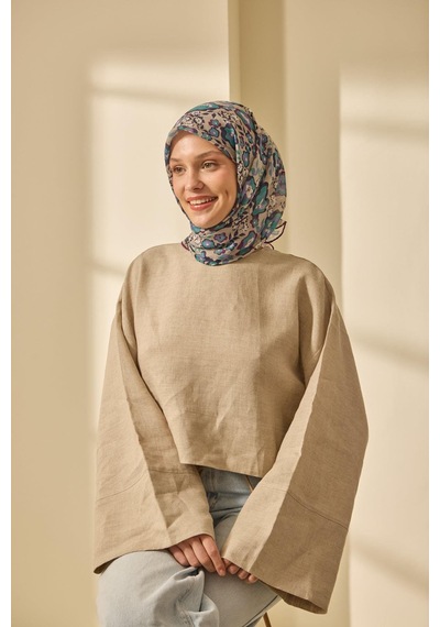 Silk Home Mine Desen Soft Pamuk Eşarp Taş