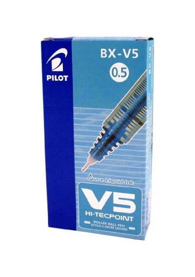 Pilot V5 Iğne Uçlu Roller Kalem 0.5 12'Li Paket Siyah