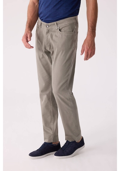 Erkek Yeşil Slim Fit Üst Cep Kanvas Pantolon