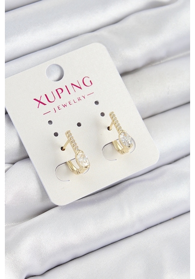 Xuping Zirkon Taşlı I Model Gold Renk Kadın Küpe