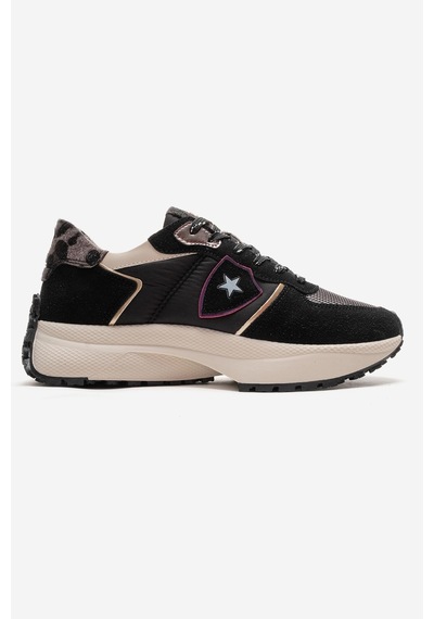 Luvishoes Bıella Siyah Süet Desenli Kadın Sneaker Siyah