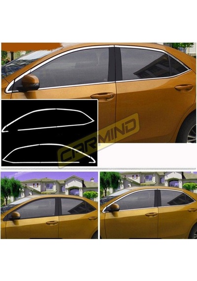 Toyota Corolla Uyumlu Krom Cam Çerçevesi Set 2013-2018 14 Parça