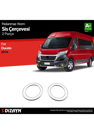 S-Dizayn  Fiat Ducato Krom Sis Farı Çerçevesi 2 Prç 2014 Üzeri