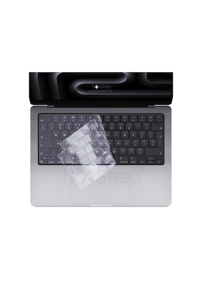 Novstrap Apple Uyumlu MacBook Pro M3 16 İnç A2991 İle Türkçe Q Klavye Şeffaf Klavye Koruyucu Kılıf Karışık Çok Renkli