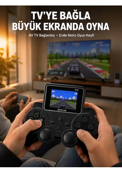 Hepsi Retro Oyun Konsolu 520 Klasik Oyunlu Şarj Edilebilir El Konsolu Najmaddin