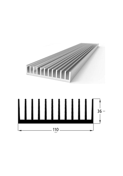 Alüminyum Soğutucu Profil Led Soğutma Profili 110 X 35 Mm 490160121
