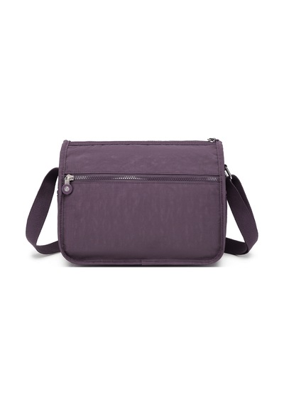 Smart Bags Çok Cepli Günlük Orta Boy Su Geçirmez Krınkıl Kumaş Kadın Omuz Çantası Mürdüm