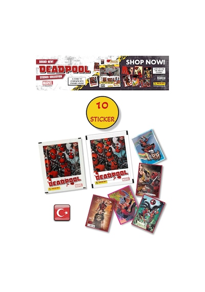 2 Paket - Marvel Deadpool Çıkartma Paketi Panini Lisanslı Ürün 10 Stıcker