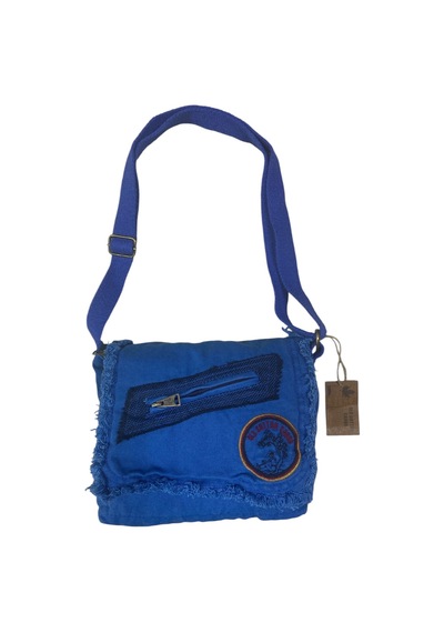 Old Cotton Cargo Vintage Küçük Salaş Unisex Günlük Çapraz Postacı Çantası S Boy 26x20cm Mavi