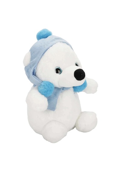 Şapkalı Ve Atkılı Peluş Kutup Ayısı 30 Cm S00004773 Beyaz