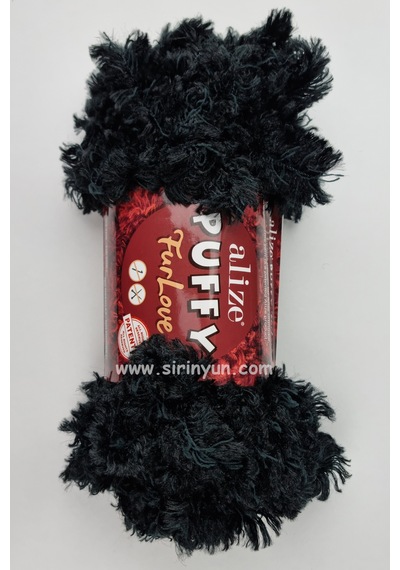Puffy Furlove Parmakla Örülen Örgü İpi 60-siyah