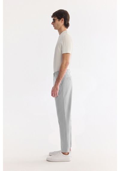 Avva Erkek Gri Beli Lastikli Teknik Kumaş Comfort Slim Fit Pantolon A61y3209