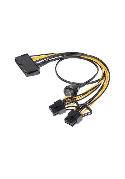 5071 Atx 24 To Dual 6+2 8 Pin Switch On Off Anahtarlı Pci Kablosu