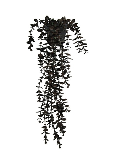 Yapay Çiçek Kahverengi Okaliptus 45 Cm New Collection Siyah Elmas Saksıda Yapay Sarkan Bitki Kahverengi