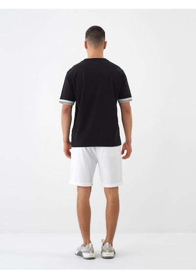 Xint Siyah Pamuk Dokulu Regular Fit Tişört 502232