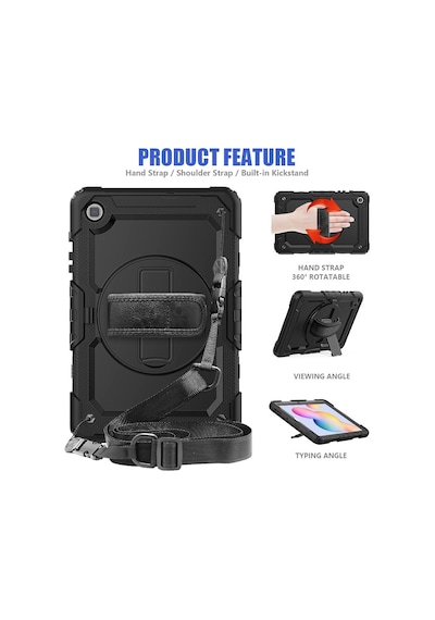 Samsung Uyumlu Galaxy Tab S6 Lite 10.4 P610 P615 P617 Kılıf Defender Askılı Pars Case Fuji
