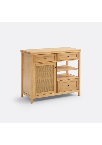 Altea Rattan Detaylı Çok Amaçlı Masif Büfe Ahşap