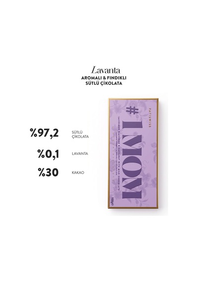 Patiswiss Anneler Günü Lavanta Aromalı Ve Fındıklı Sütlü Çikolata 100 G