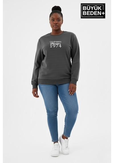 Süperlife Kadın Büyük Beden California 1974 Baskılı Bisilet Yaka İnce Sweatshirt Spr26bswk956-2 Füme Süperlife Kadın Büyük Beden California 1974 Baskılı Bisilet Yaka İnce Sweatshirt Spr26bswk956-2 Füme