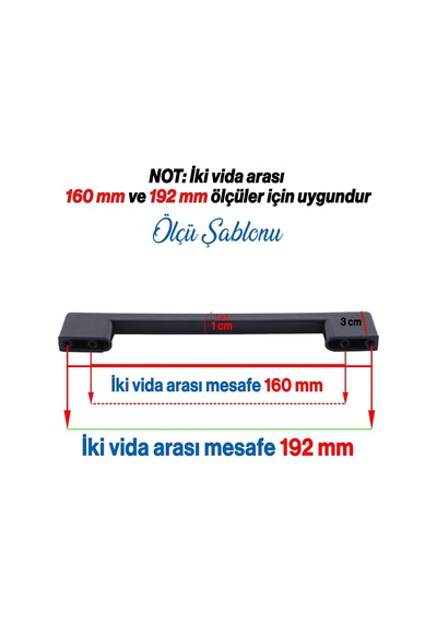 Lexroo 10 Adet Plastik Kulp Köprü Mobilya Mutfak Dolabı Çekmece Dolap Kulpları Kapak Kulpu Siyah