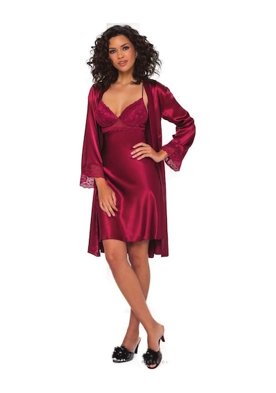 Ceyyiz Pierre Cardin Sütyen Kaplı Sabahlık Gecelik Set 4285
