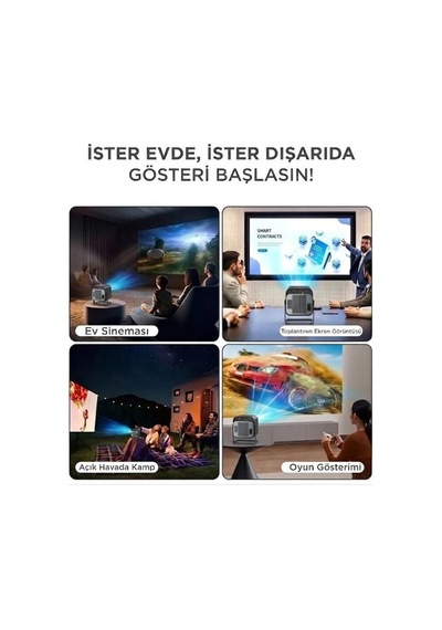Özel Üretim Projeksiyon Cihazı Hy320 Siyah 4k 1080p Akıllı Cihaz Video Aleti Ev Sineması