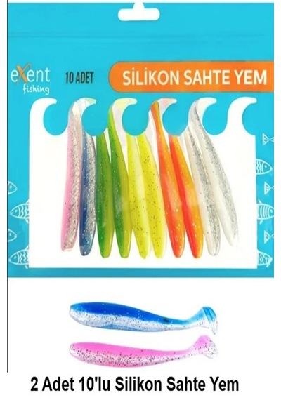 Exent Balıkçılık Ekipmanları Ve Yemleri Seti Pense - Misina - Silikon Yem - Sahte Balık