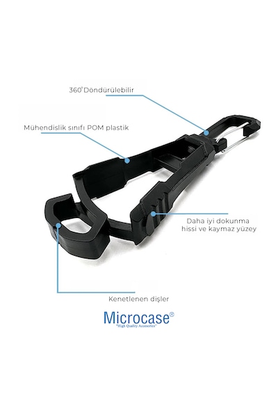 Microcase Taktik Askı Klipsi Dağcılık Ve Kamp Karabinasi Pantolon Kemeri Ve Sırt Çantası İçin Çok Amaçlı Tutucu Kanca 2 Adet - Al5882