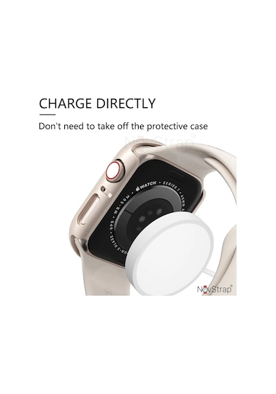 Novstrap Apple Uyumlu  Watch 7/8/9 Seri 45mm İle Starlight Yıldız Işığı Ekran Kasa Koruyucu Kapak