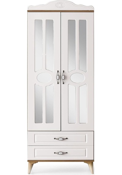 Sahra 2 Kapılı 2 Çekmeceli Gardrop Elbise Dolabı 80x48x210cm 001