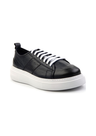 Bambi Lacivert Hakiki Deri Erkek Sneaker E01083018003 Lacivert