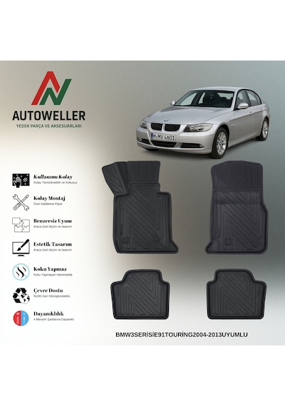 Bmw 3 Serisi E91 2004-2013 Touring Uyumlu Havuzlu Oto Paspas