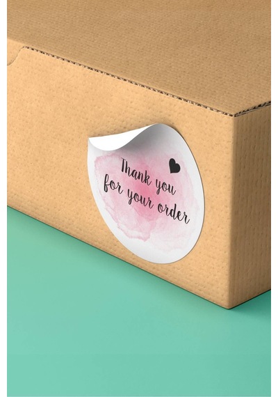 Thank You Yazılı Kargo Paketleme Sticker Etiket 3x3cm St2103 Çok Renkli