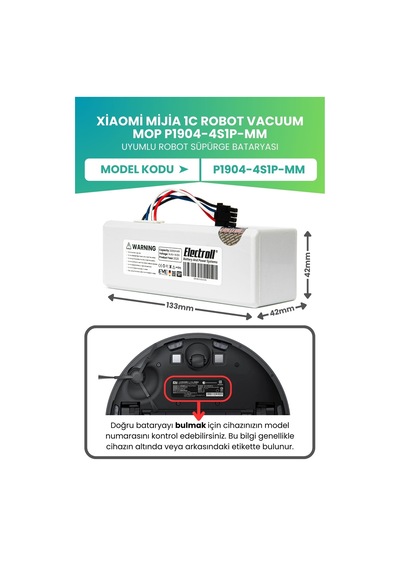 Xiaomi Mijia 1c Robot Vacuum Mop P1904-4s1p-mm Batarya 3200mah