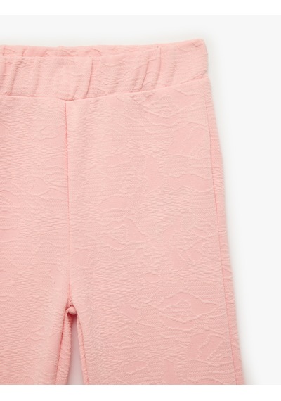 Koton Beli Lastikli Basic İspanyol Paça Pantolon Pembe 7wkg40118ak Gül