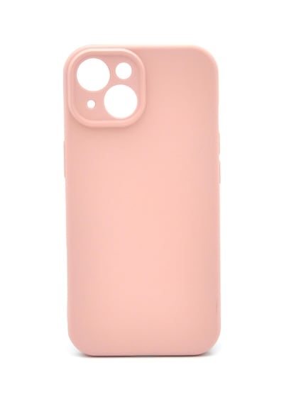 Apple Uyumlu iPhone 15 Düz Renk Esnek Yumuşak Silikon Kılıf Rubber Pembe