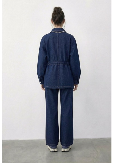 Shade Kadın Fermuarlı Belden Bağlamalı Cep Detaylı Denim Alt-üst Takım 60597 60286011 - Lacivert Shade Kadın Fermuarlı Belden Bağlamalı Cep Detaylı Denim Alt-üst Takım 60597 60286011 - Lacivert