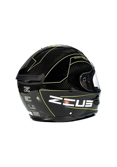 Zeus Zs-1800b Gloss Carbon Am8 Kapalı Kask Sarı - Siyah