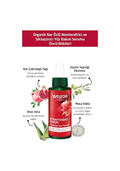 Weleda Pomegranate & Maca Peptides Nar Özlü Nemlendirici ve Sıkılaştırıcı Yüz Bakım Serumu 30ml
