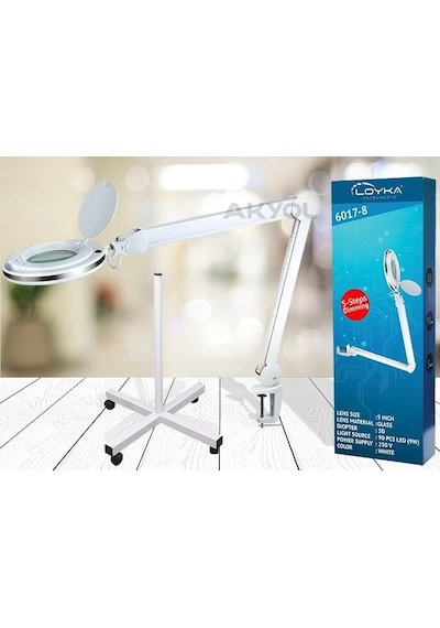 Loyka Ayarlanabilir Ayaklı 90 Led Işık Seviyeli Masaüstü Büyüteç 8x