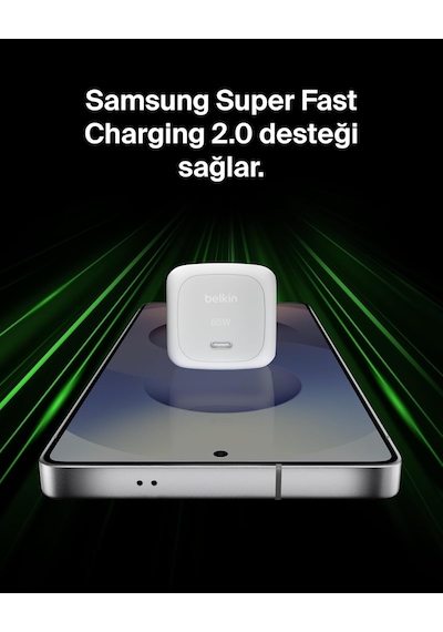 Belkin Usb-c Duvar Şarj Cihazı, 65w, Hızlı Şarj Bloku, Tip C Tele