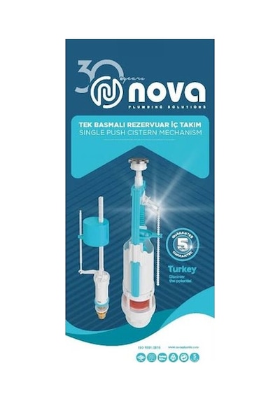 Nova İç Takımı Tek Basmalı Rezervuar Beyaz - Mavi