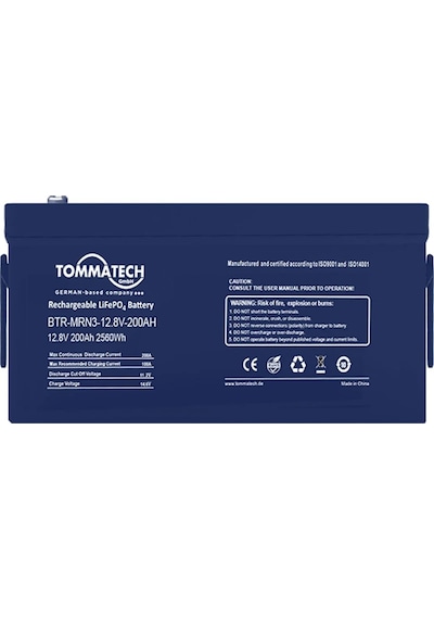 Tommatech Marine 25.6 V 100 Ah Lifepo4 Abs+pc Kasa Lityum Batarya