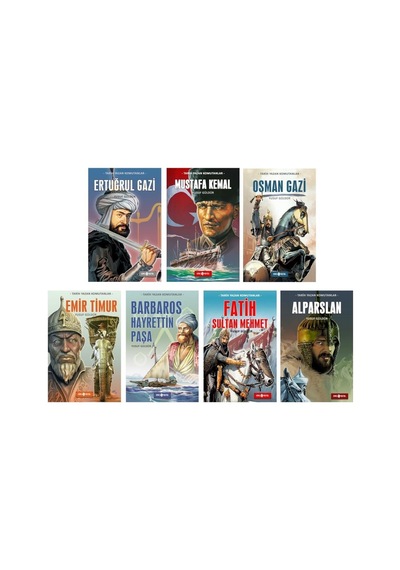 Yusuf Güldür Tarih Yazan Komutanlar Seti 7 Kitap Mustafa Kemal + Fatih Sultan Mehmet + Emir Timur + Osman Gazi + Alparslan + Barbaros Hayrettin Paşa
