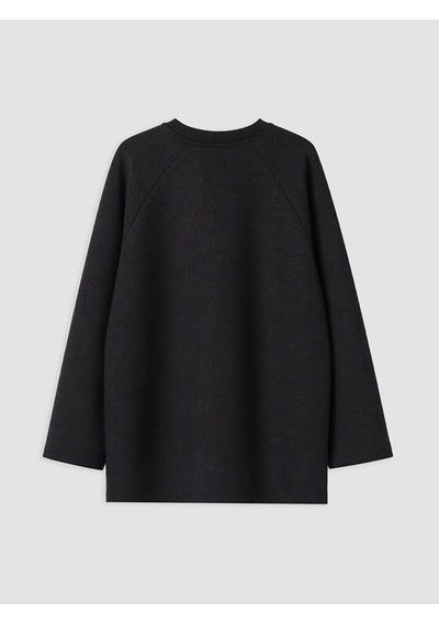 Lcw Modest Siyah Simli Kadın Sweatshirt Tunik