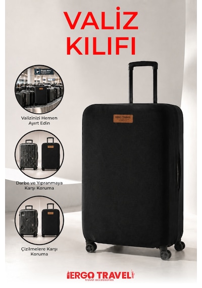 Viscofoam Valiz Bavul Koruma Kılıfı Kadife Kılıf - Siyah Ergo Travel
