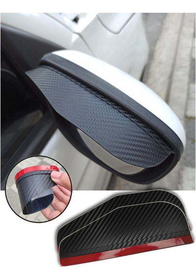 2 Adet CARBON Oto Araç Dış Yan Ayna Yağmur Koruyucu Rüzgarlık
